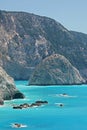 Beautiful detail of rocks with the sea of Ã¢â¬â¹Ã¢â¬â¹Porto Katsiki as a background Royalty Free Stock Photo